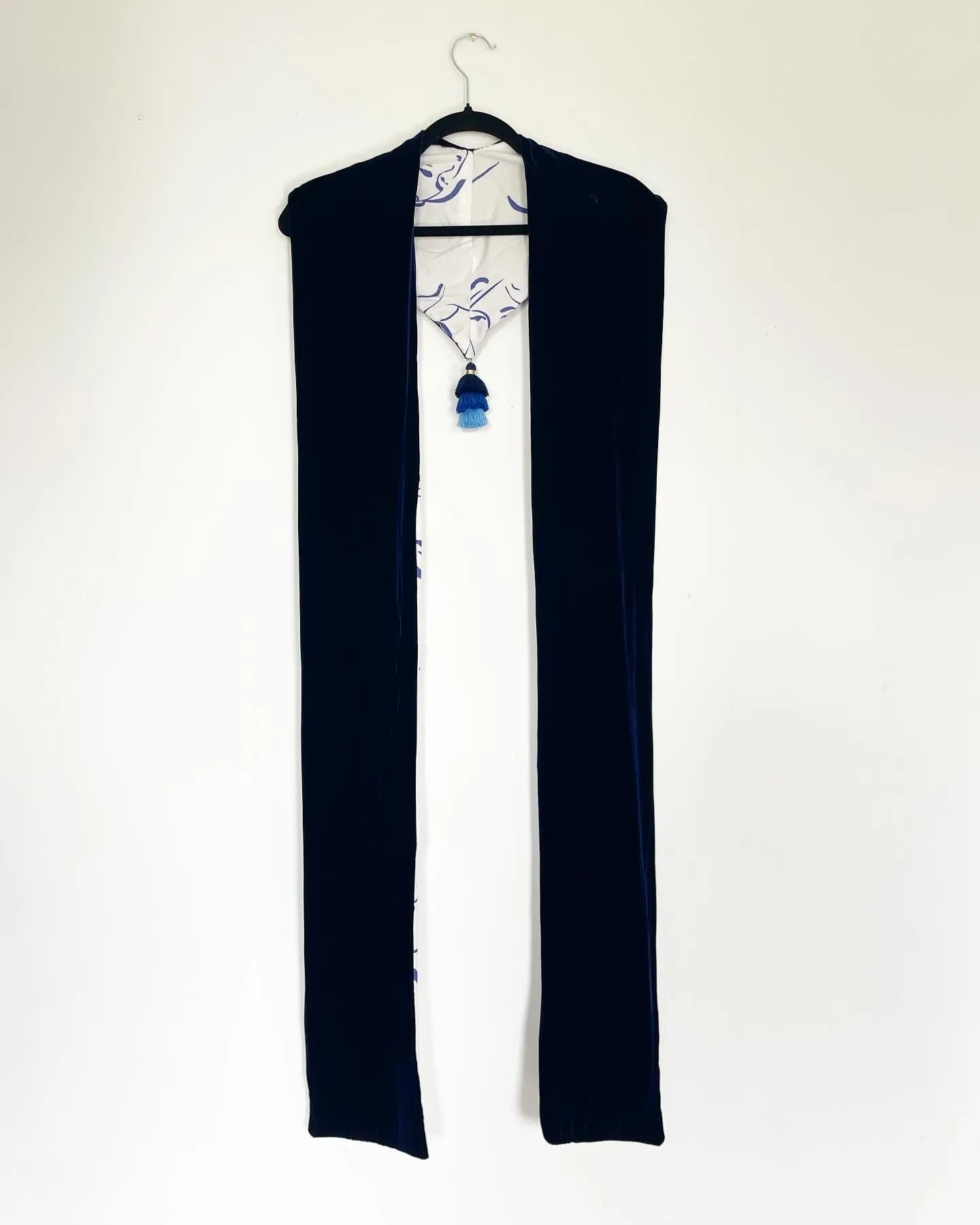 Navy Velvet Caftan with Marie Laveau Artwork