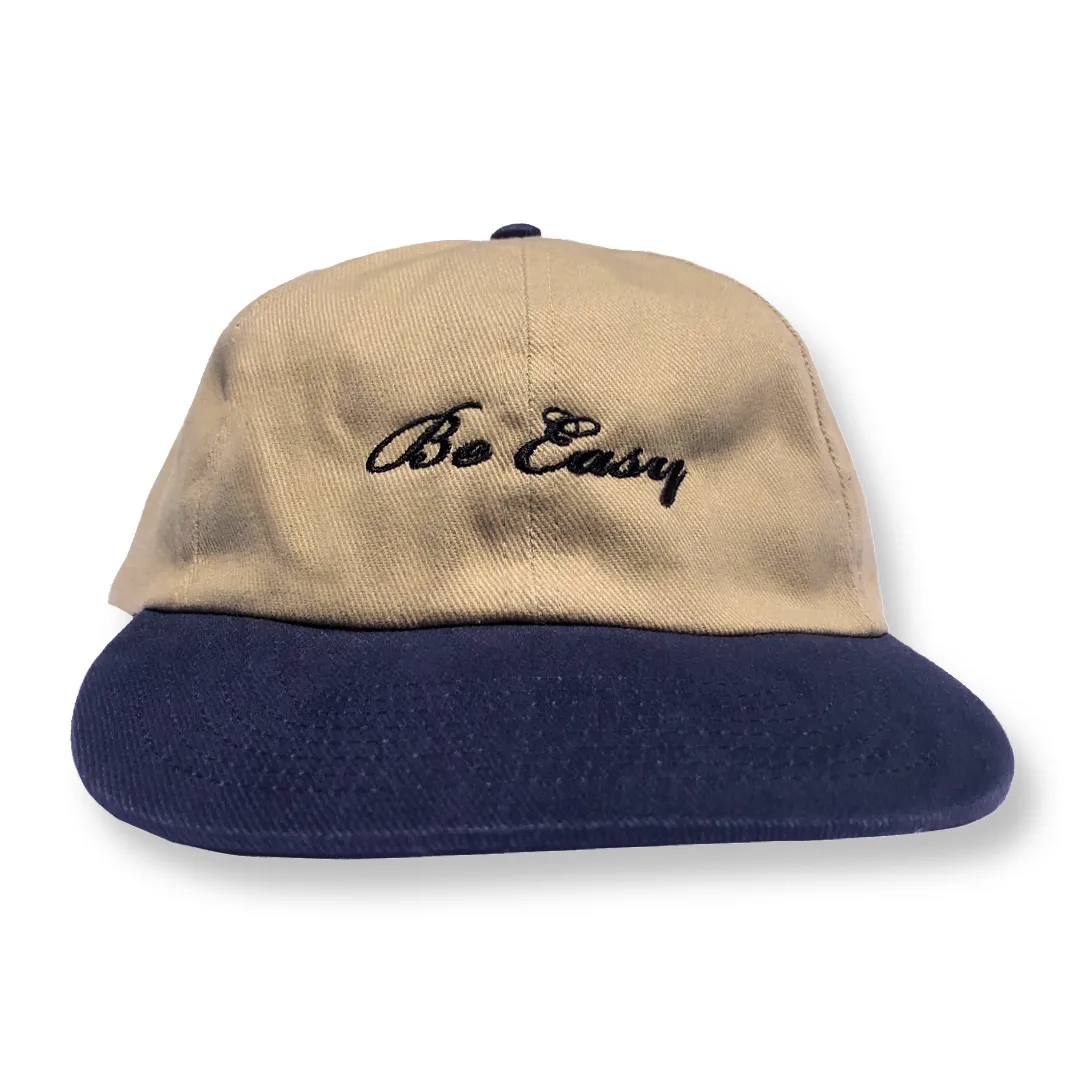 navy/tan two-tone hat