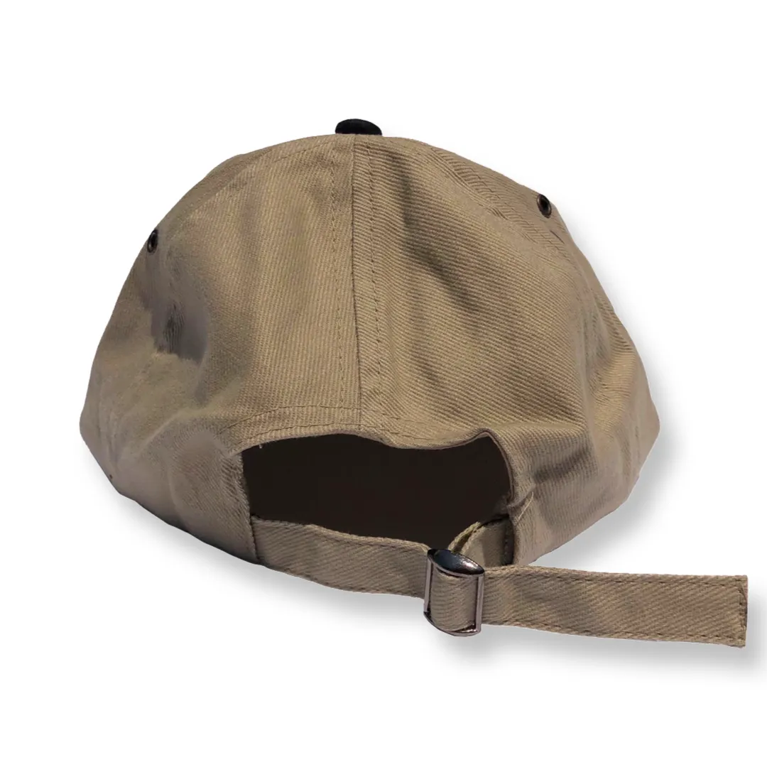 navy/tan two-tone hat