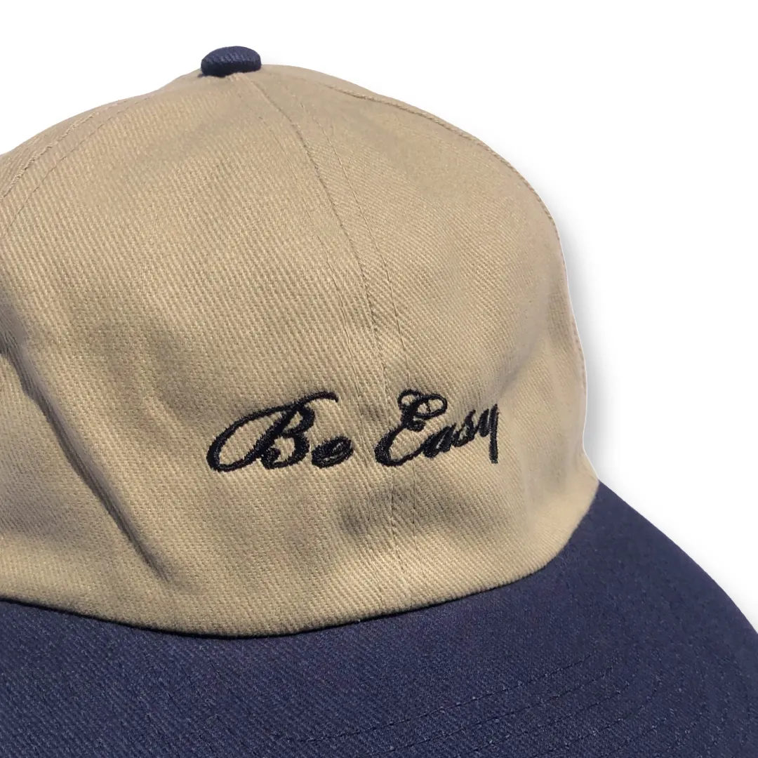 navy/tan two-tone hat
