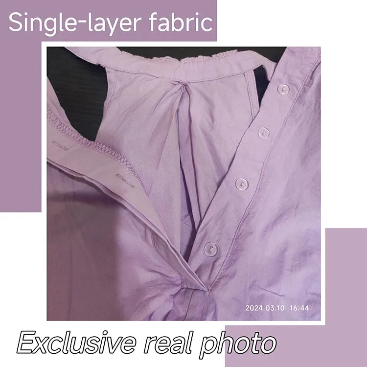 New Fashion Summer Beach Oversized Dress Loose Midi Purple Sundress Vacation Casual Long Robe