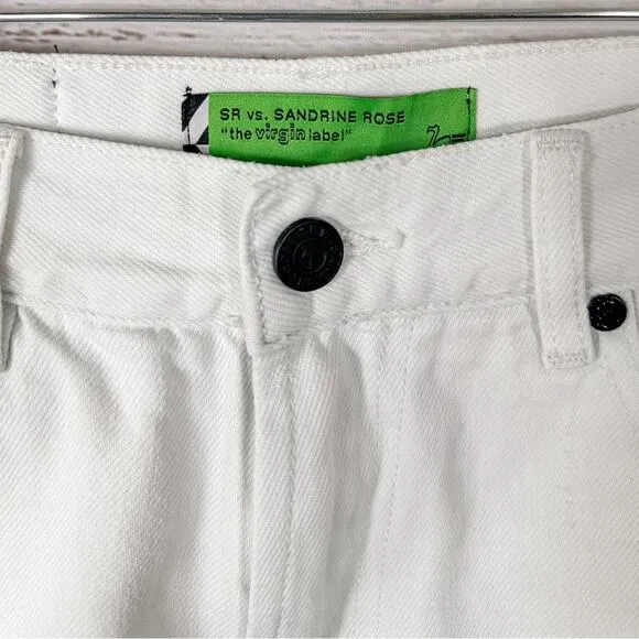 NEW Sandrine Rose Free People White Cut Off Denim Shorts, NWT, Size 24 MSRP $128