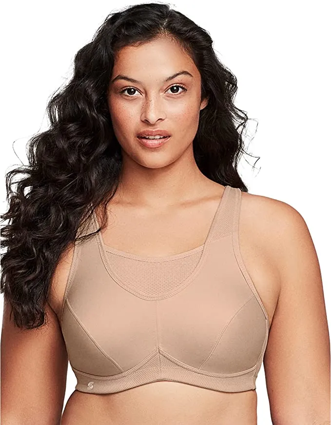 New Women's Glamorise 1066 No Bounce Cami Sports Bra in Cafe, Sz 38I, Also Fits 44DDD, 46DD, 48D ! Retails $55 