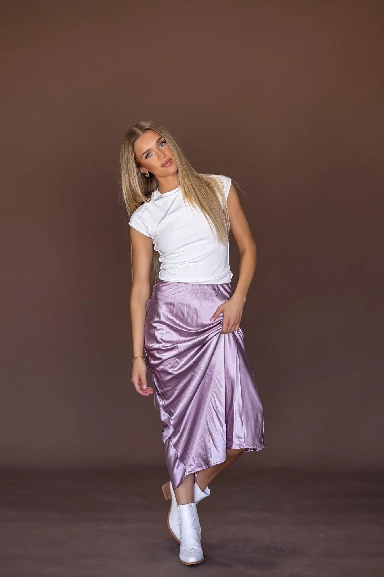 Noah Silk Midi Skirt