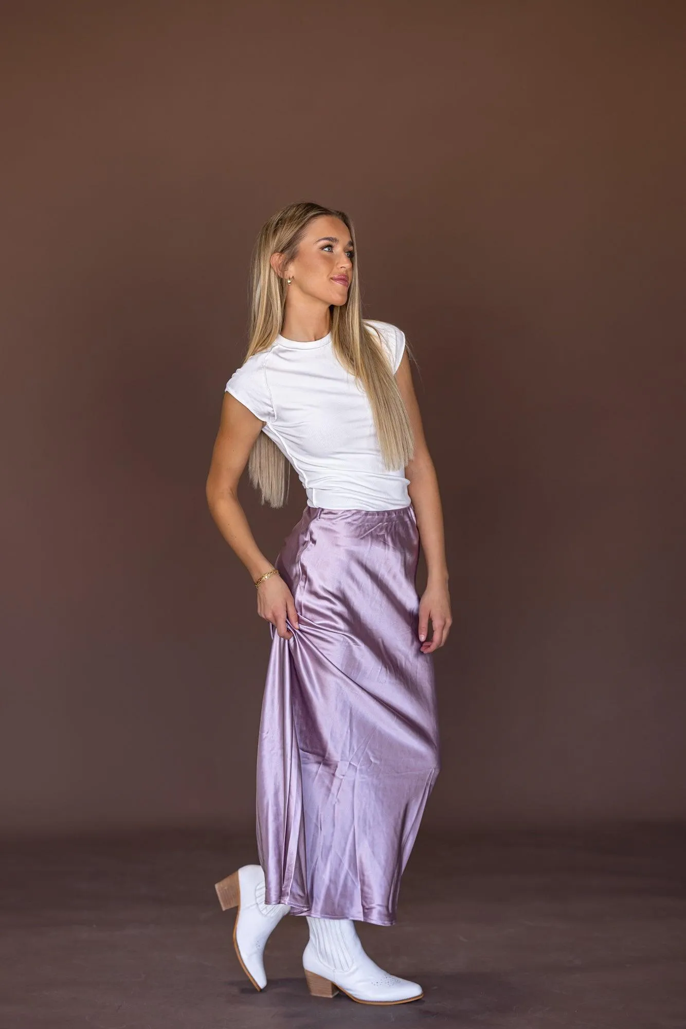 Noah Silk Midi Skirt