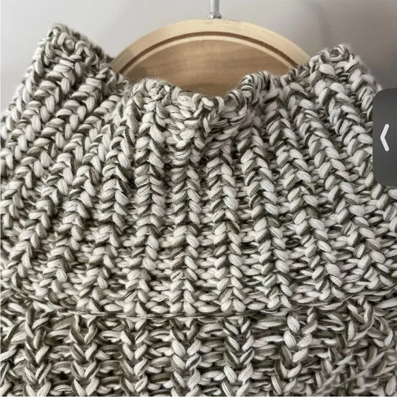 NWT Madewell marled cotton mock neck sweater ivy combo medium chunky cozy knit