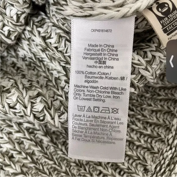 NWT Madewell marled cotton mock neck sweater ivy combo medium chunky cozy knit