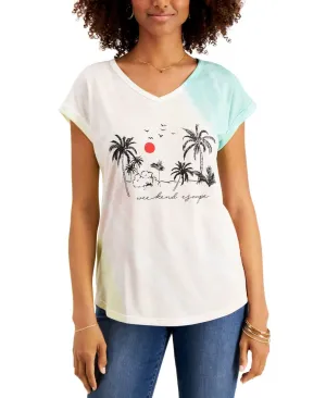 NWT Style & Co. Women's Weekend Escape Tie-Dye Graphic T-Shirt. 100098805MS 2XL
