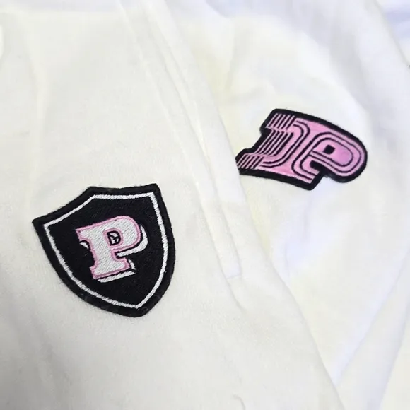 NWT VS PINK Optic White Ivy Fleece Full Zip Hoodie Size XS