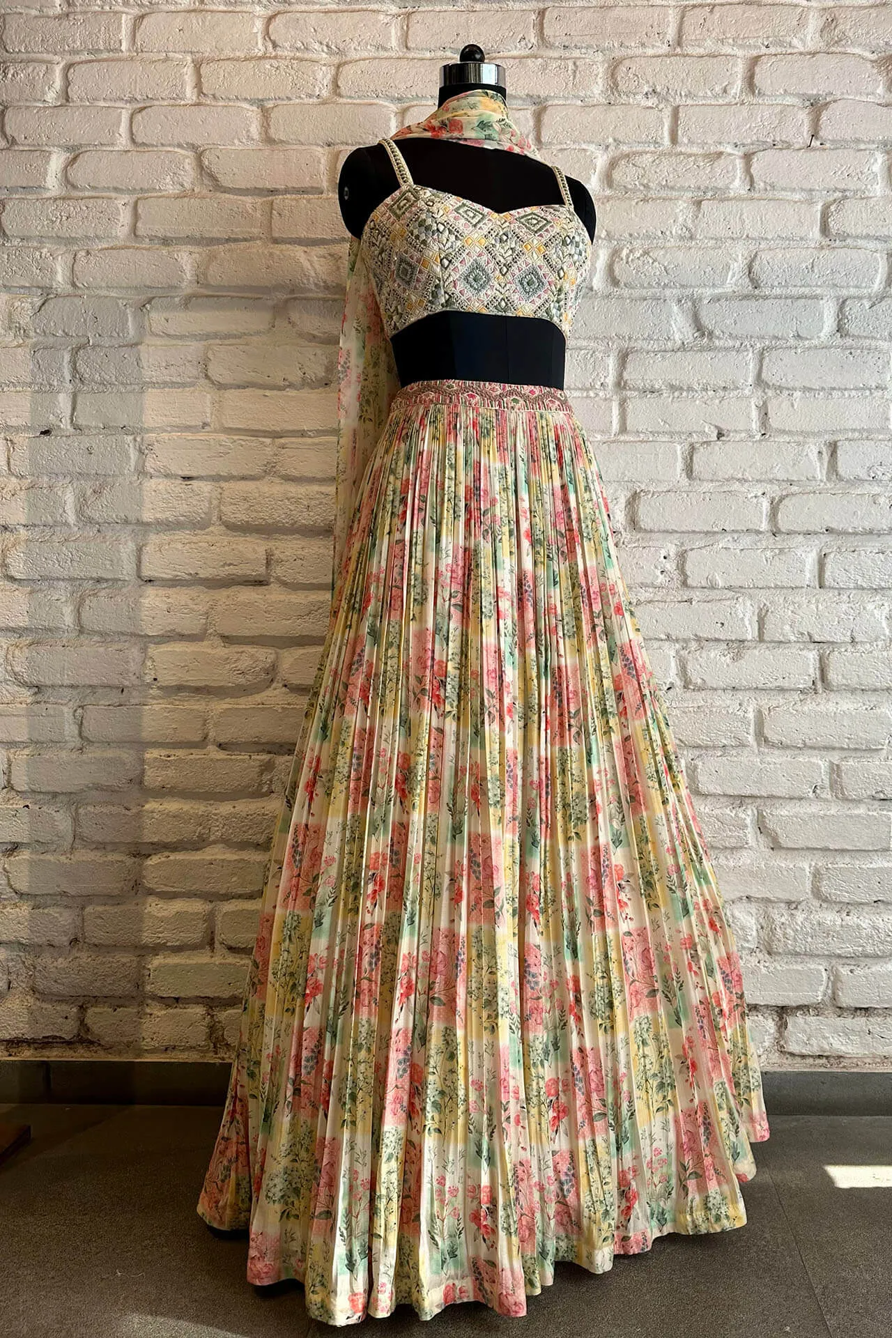 Off White Nirvi Lehenga