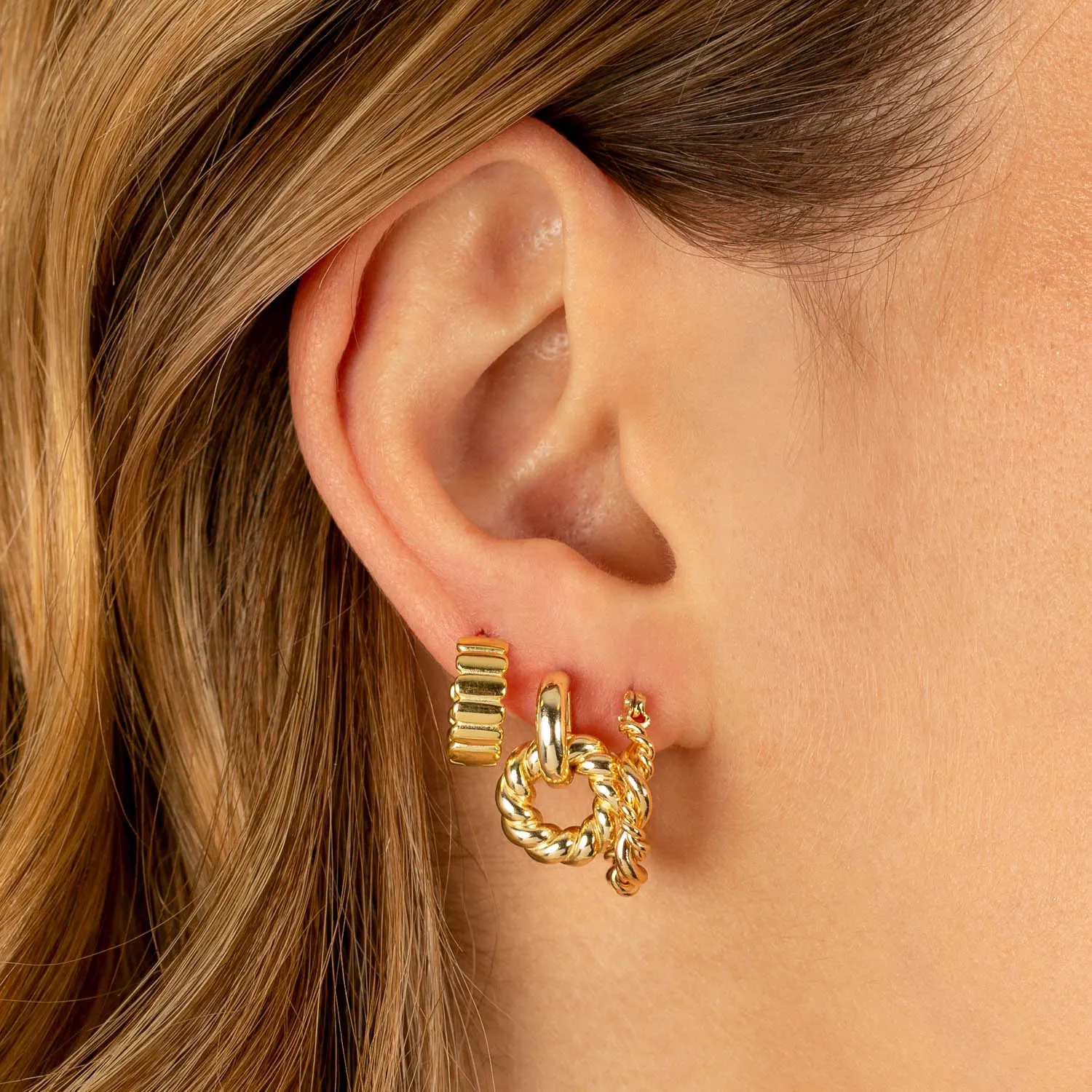 Open Rope Drop Stud Earring