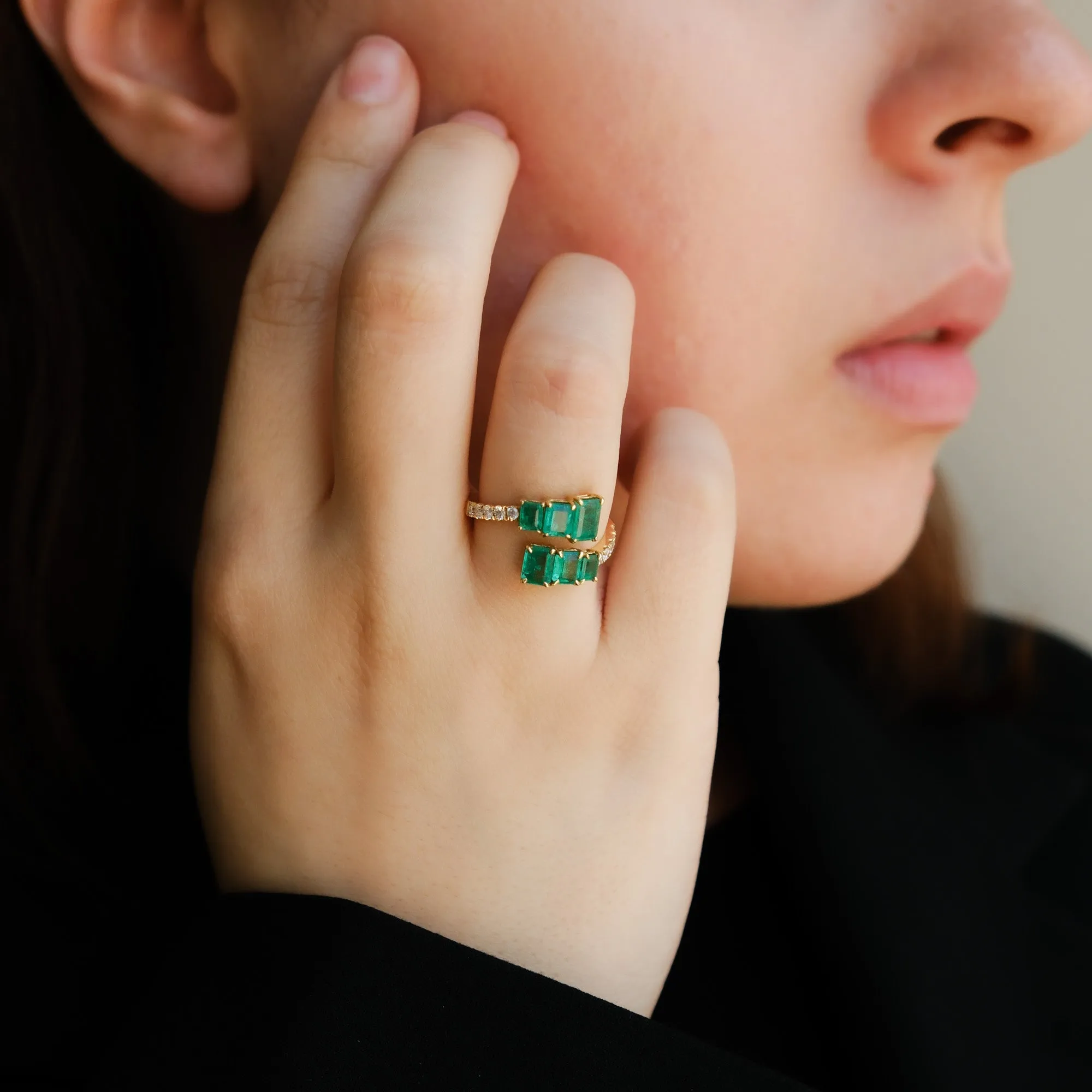 Orbit Emerald Ring