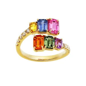 Orbit Multi-Colored Sapphire Ring