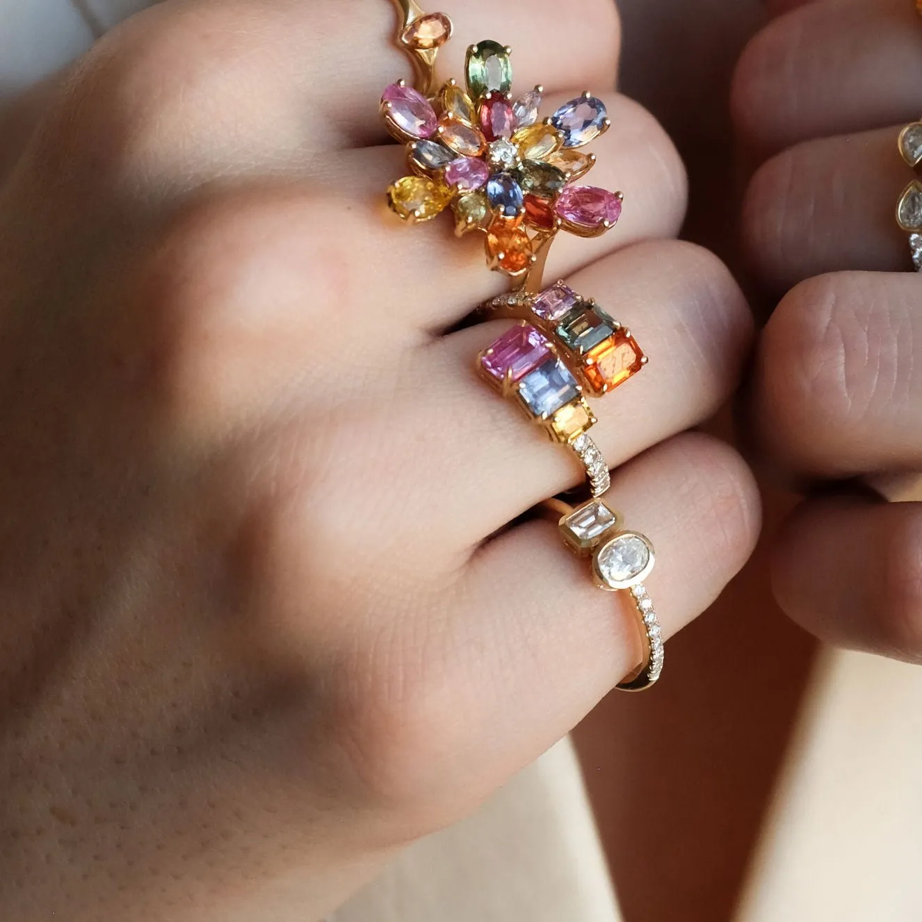 Orbit Multi-Colored Sapphire Ring
