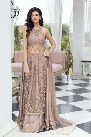 Pakistani Wedding Dress in Shirt and Silk Lehenga Style