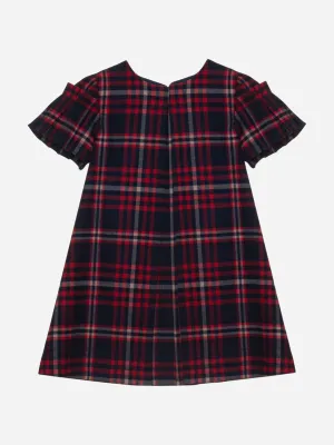 Patachou Girls Tartan Dress in Navy