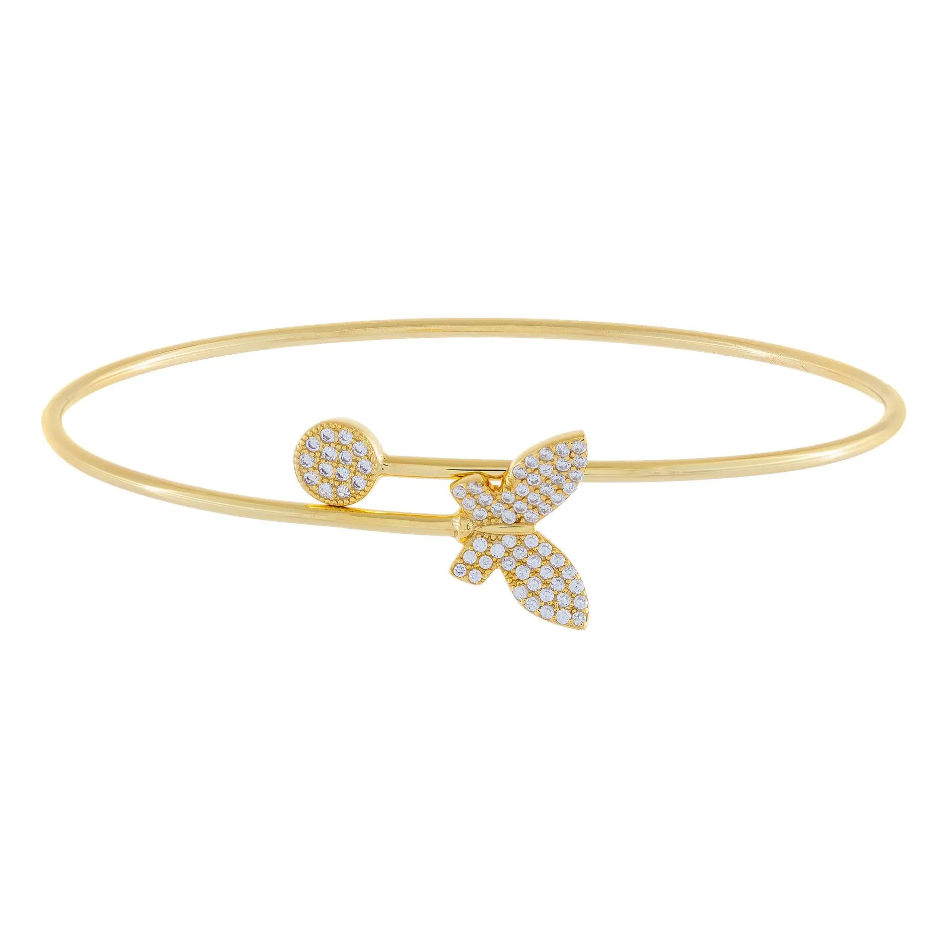 Pavé Butterfly X Circle Bangle