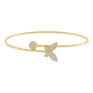 Pavé Butterfly X Circle Bangle