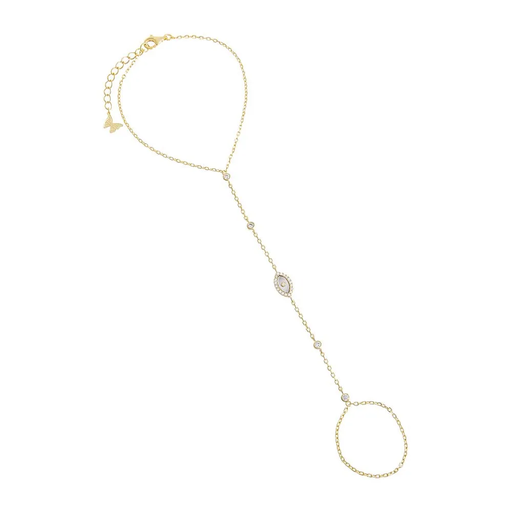 Pavé Evil Eye Pendant Hand Chain