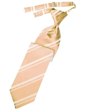 Peach Striped Satin Kids Necktie