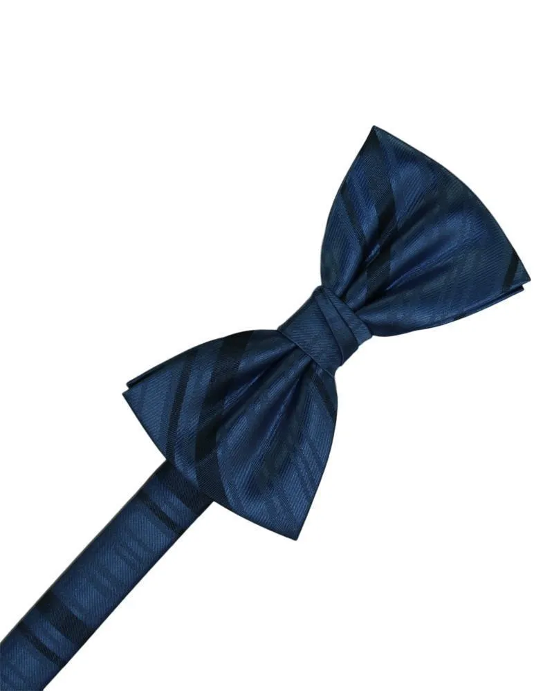 Peacock Striped Satin Kids Bow Tie