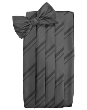 Pewter Kids Striped Satin Cummerbund