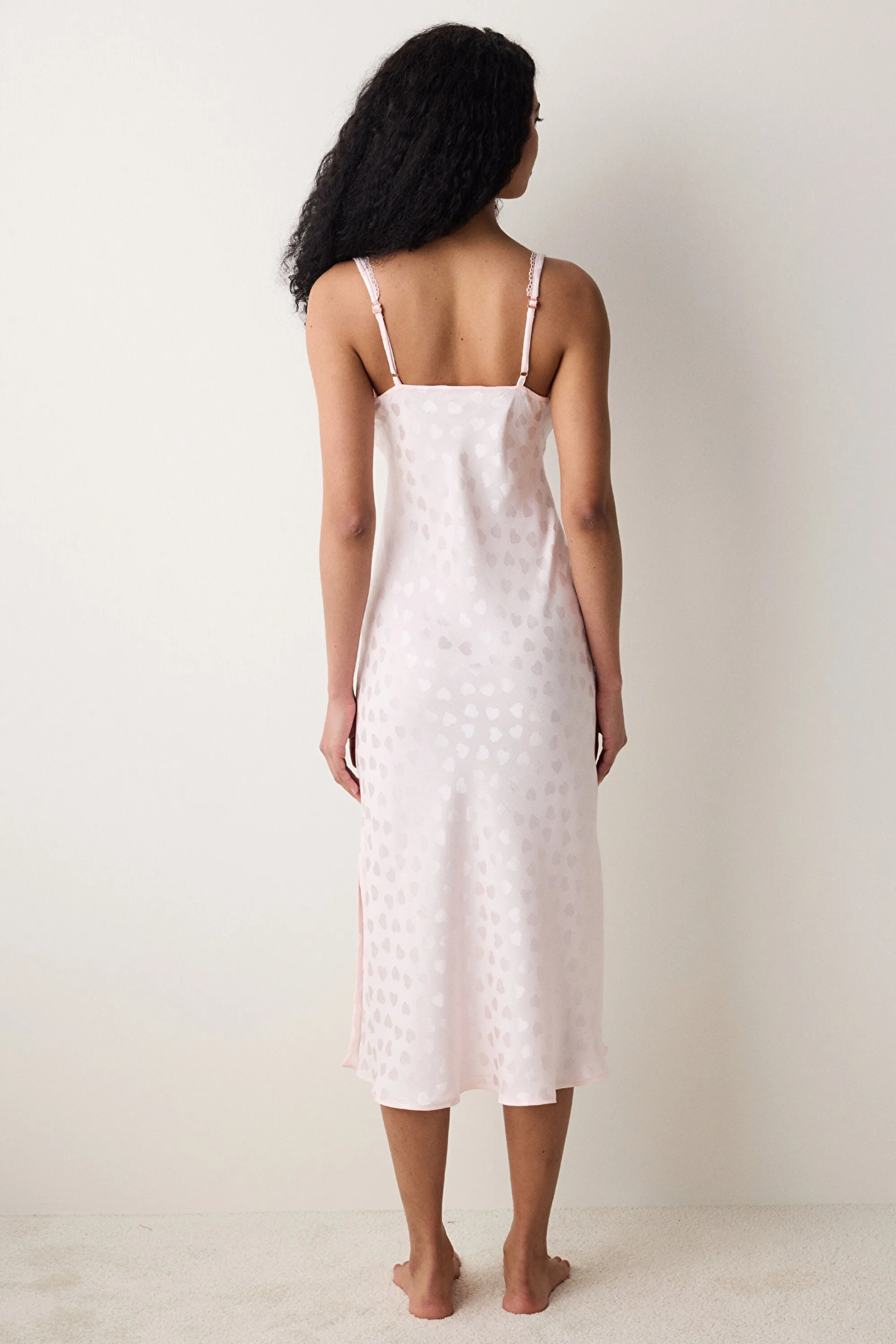 Pink Heart Satin Nightgown - Penti Loves Paris Collection