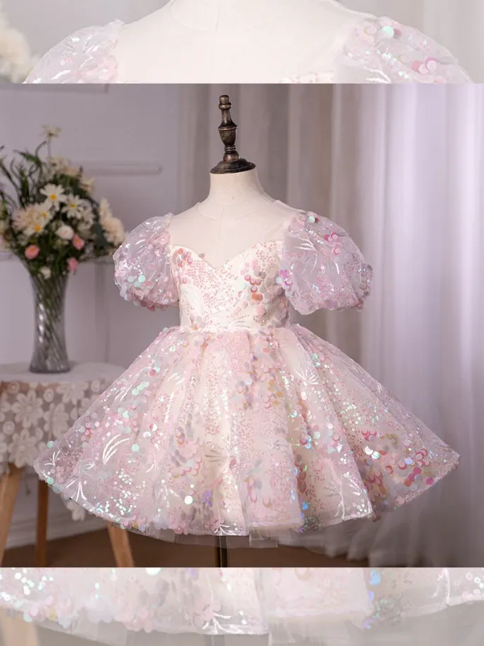 Pink Sequin Magic Mini Special Occasion Dress