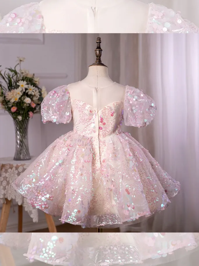 Pink Sequin Magic Mini Special Occasion Dress