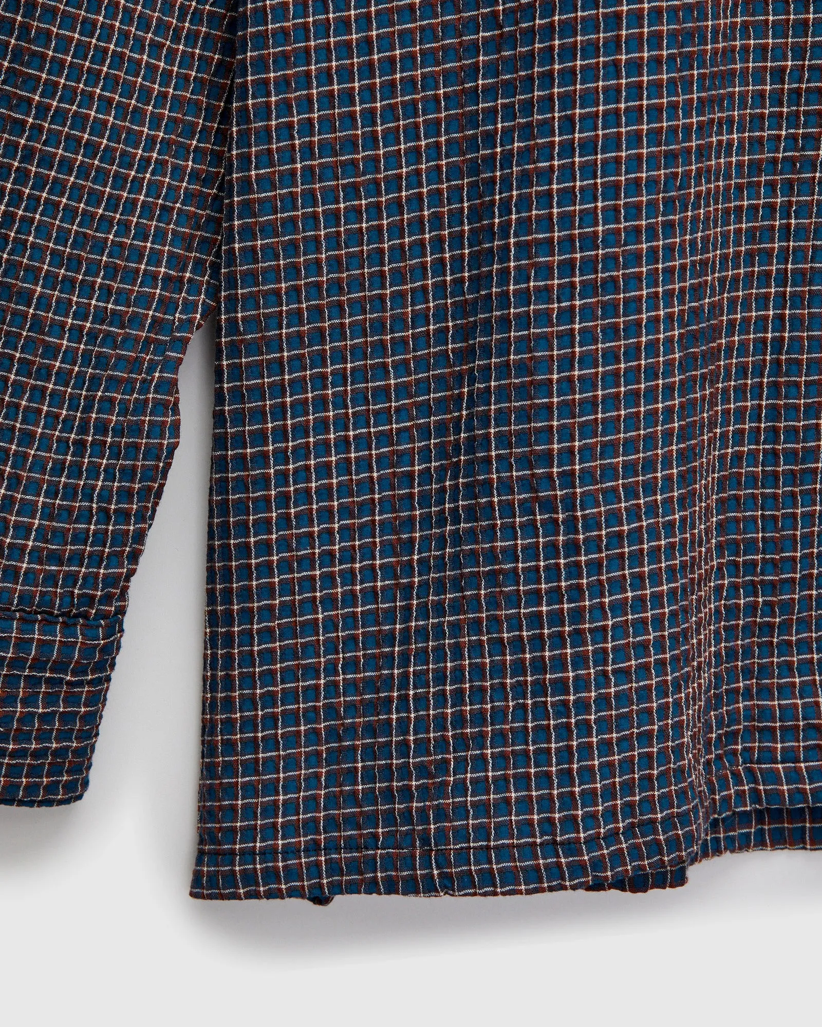 Plaid Button-Down Shirt in Navy