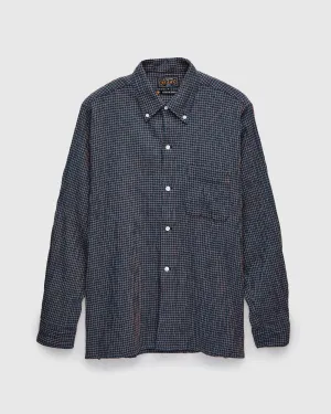 Plaid Button-Down Shirt in Navy