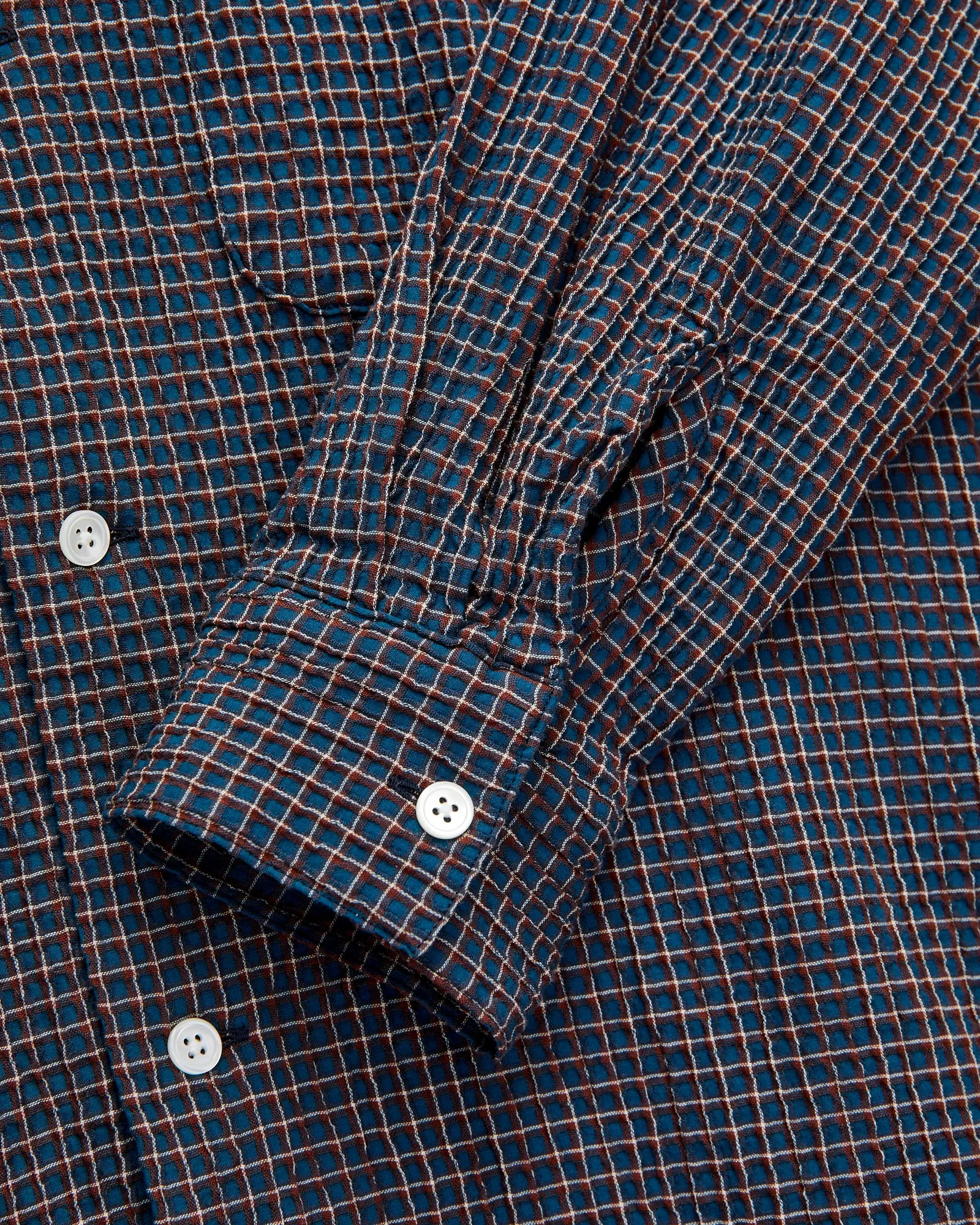 Plaid Button-Down Shirt in Navy