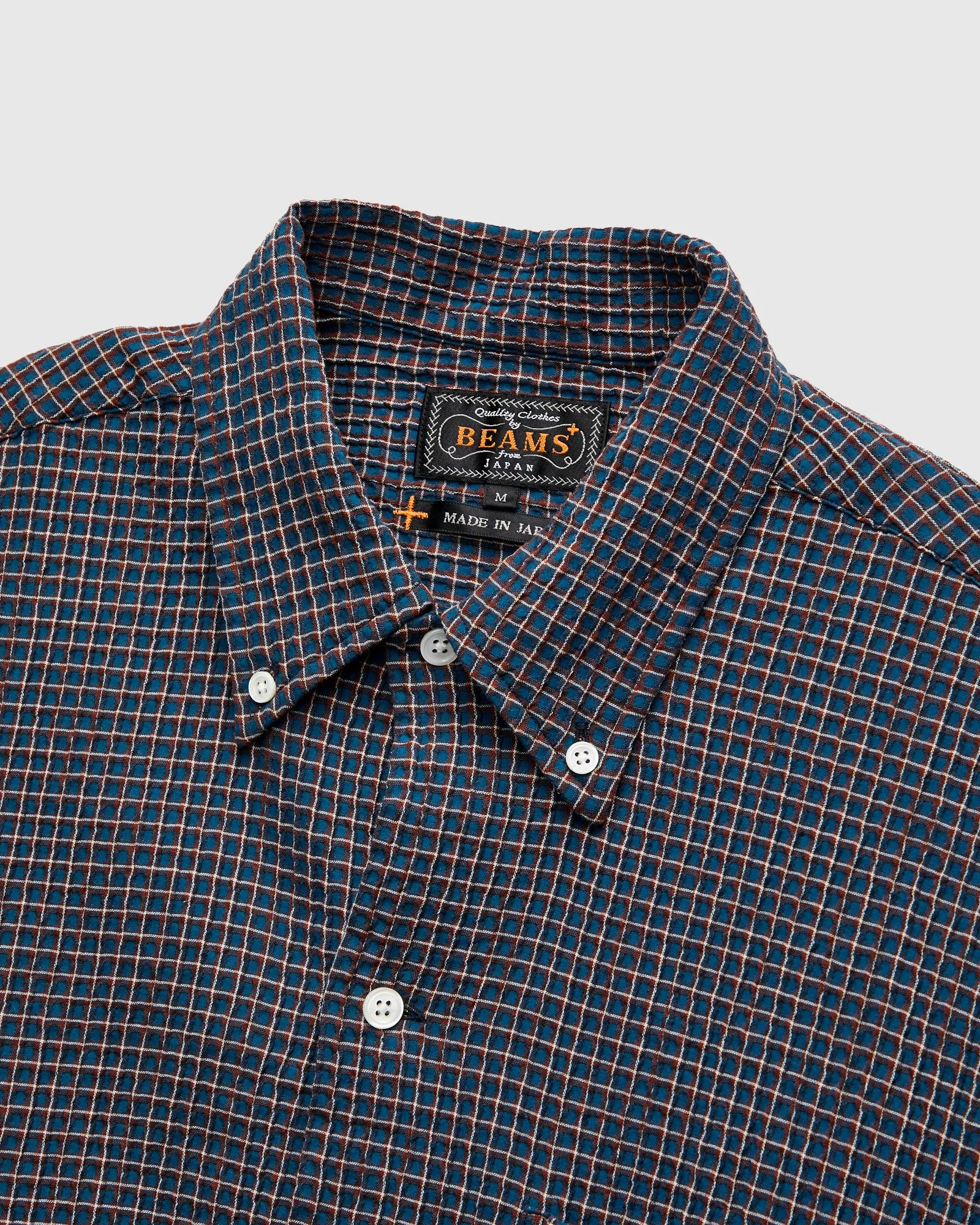 Plaid Button-Down Shirt in Navy