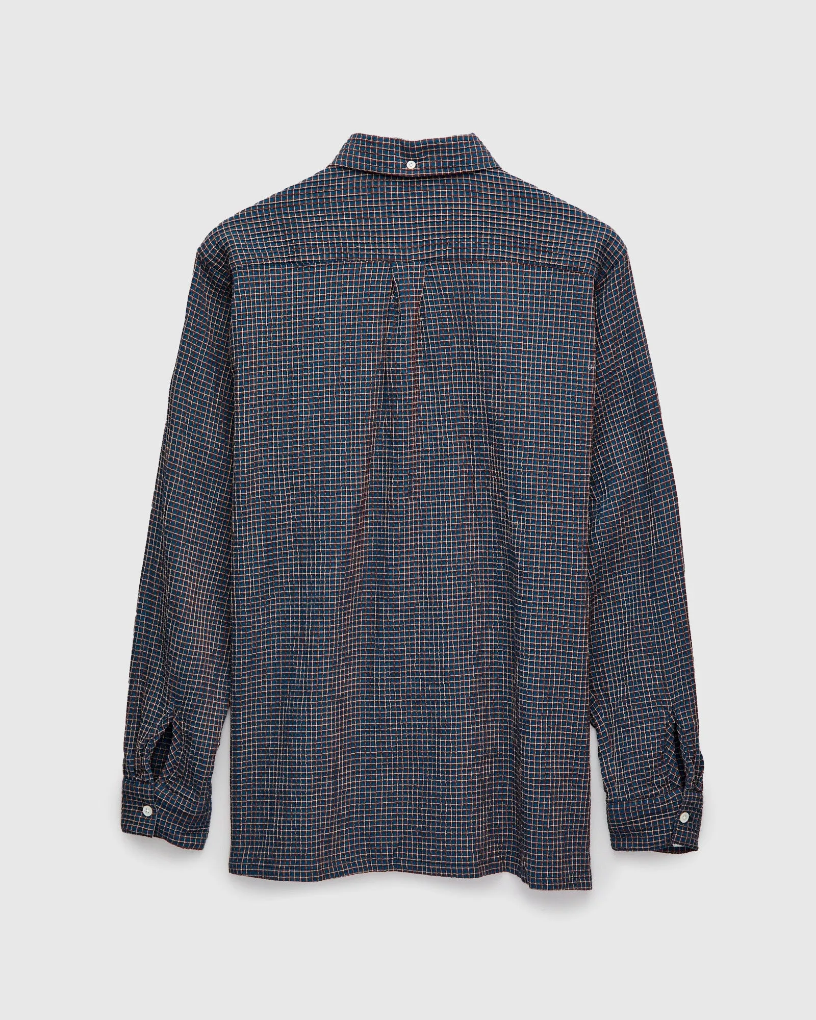 Plaid Button-Down Shirt in Navy