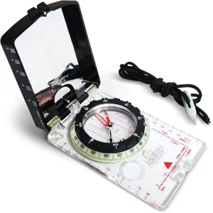 Posinly Orienteering Compass with Survival Whistle - Advanced Boy Scout Compass for Camping, Hiking and Navigation, Professional Field Compass for Map Reading, Compass for Kids