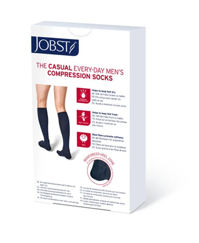 PR/1 JOBST CASUAL MEN, KNEE HIGH, 15-20MMHG, SM, KHAKI, CLOSED TOE