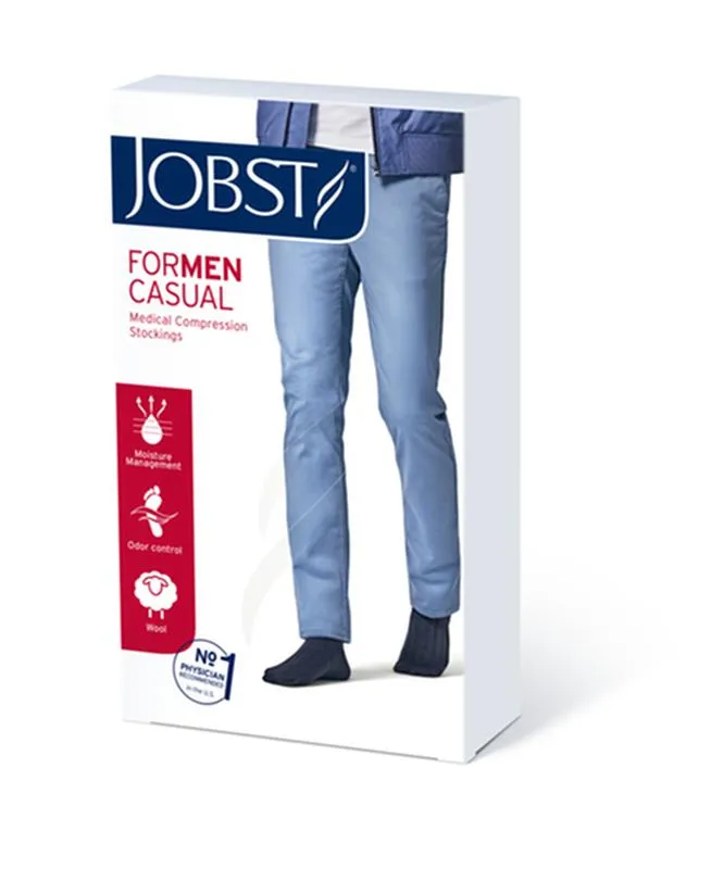 PR/1 JOBST CASUAL MEN, KNEE HIGH, 15-20MMHG, SM, KHAKI, CLOSED TOE