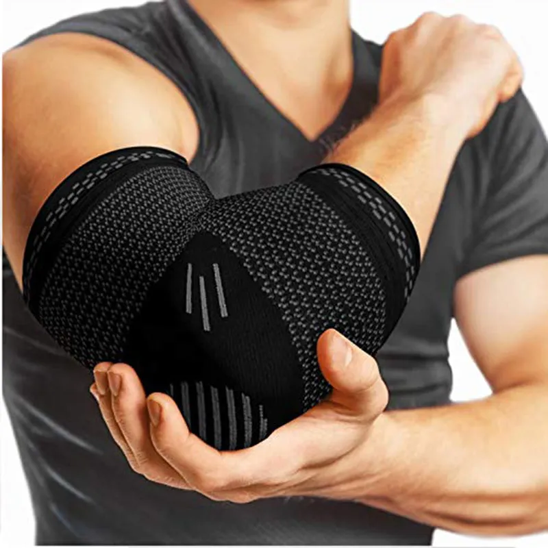 Premium Elastic Elbow Brace for Sports, Compression Arm Sleeve, Breathable Elbow Pads for Safety and Support, Adjustable Sports Protection for Arm Injuries – 1PC