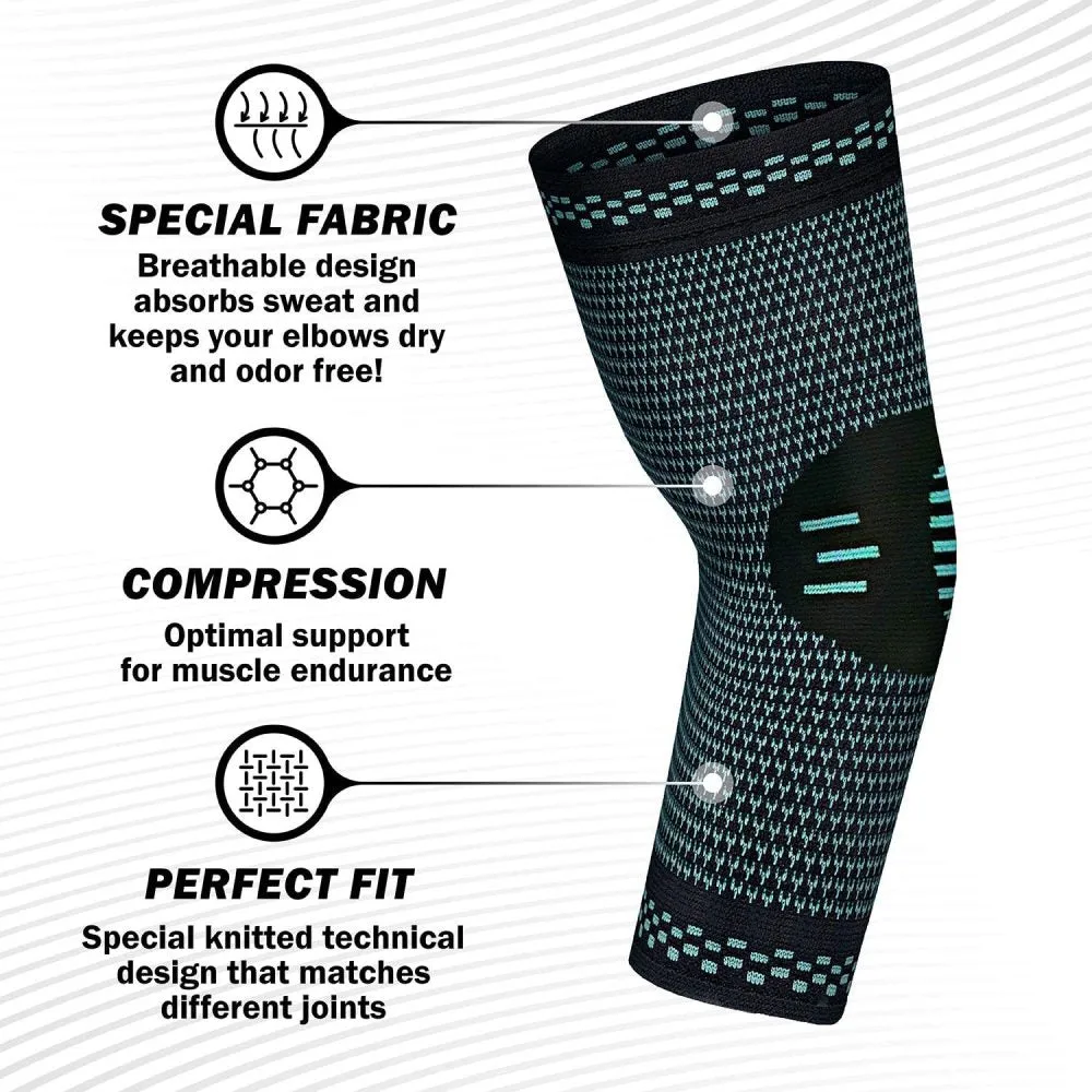Premium Elastic Elbow Brace for Sports, Compression Arm Sleeve, Breathable Elbow Pads for Safety and Support, Adjustable Sports Protection for Arm Injuries – 1PC