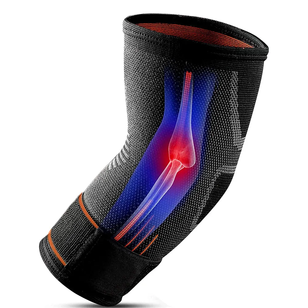 Premium Elastic Elbow Brace for Sports, Compression Arm Sleeve, Breathable Elbow Pads for Safety and Support, Adjustable Sports Protection for Arm Injuries – 1PC
