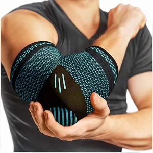 Premium Elastic Elbow Brace for Sports, Compression Arm Sleeve, Breathable Elbow Pads for Safety and Support, Adjustable Sports Protection for Arm Injuries – 1PC