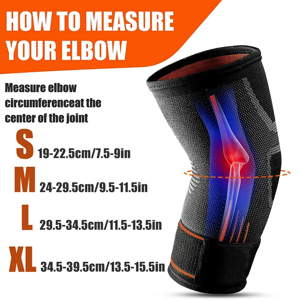Premium Elastic Elbow Brace for Sports, Compression Arm Sleeve, Breathable Elbow Pads for Safety and Support, Adjustable Sports Protection for Arm Injuries – 1PC