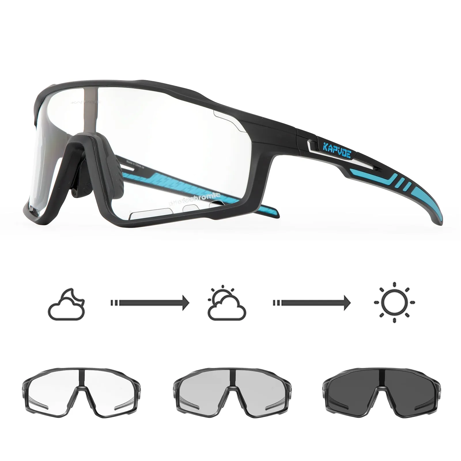 Premium Photochromic Cycling Sunglasses for Men & Women – UV400 Protection, Adjustable Lenses, Sports Eyewear for Running, MTB, Bike, Road Cycling & Driving