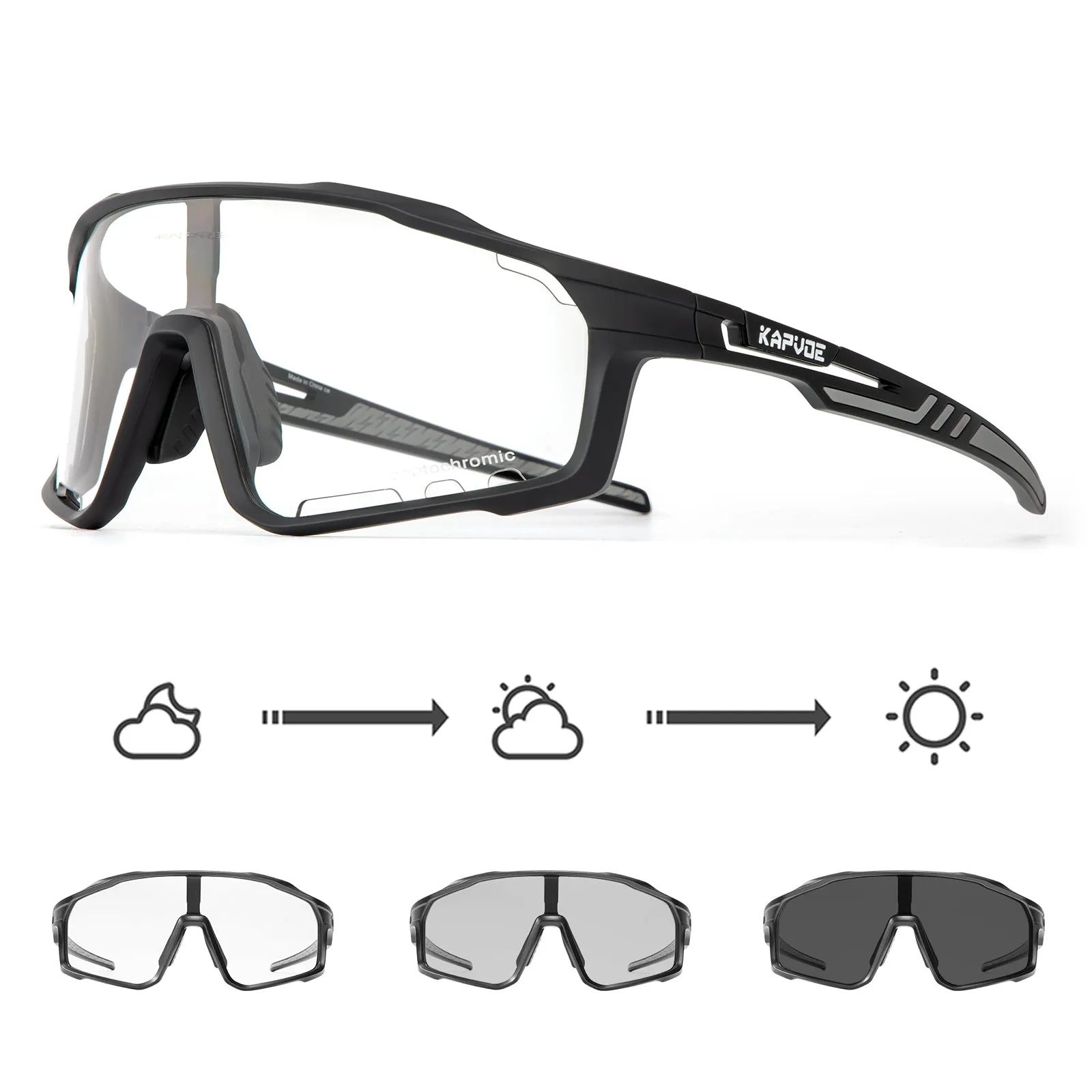 Premium Photochromic Cycling Sunglasses for Men & Women – UV400 Protection, Adjustable Lenses, Sports Eyewear for Running, MTB, Bike, Road Cycling & Driving
