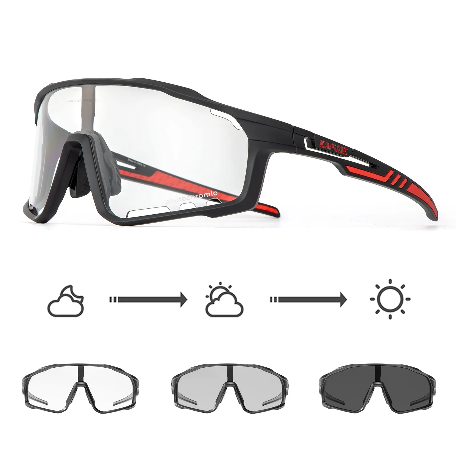 Premium Photochromic Cycling Sunglasses for Men & Women – UV400 Protection, Adjustable Lenses, Sports Eyewear for Running, MTB, Bike, Road Cycling & Driving