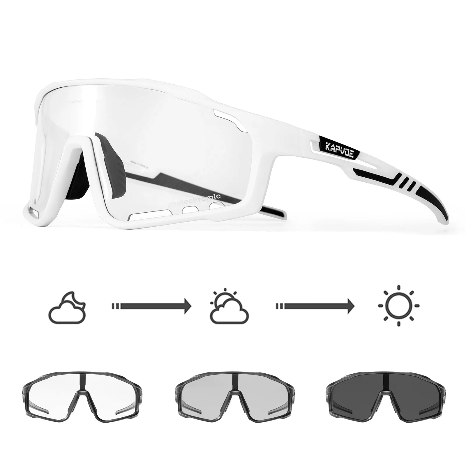 Premium Photochromic Cycling Sunglasses for Men & Women – UV400 Protection, Adjustable Lenses, Sports Eyewear for Running, MTB, Bike, Road Cycling & Driving