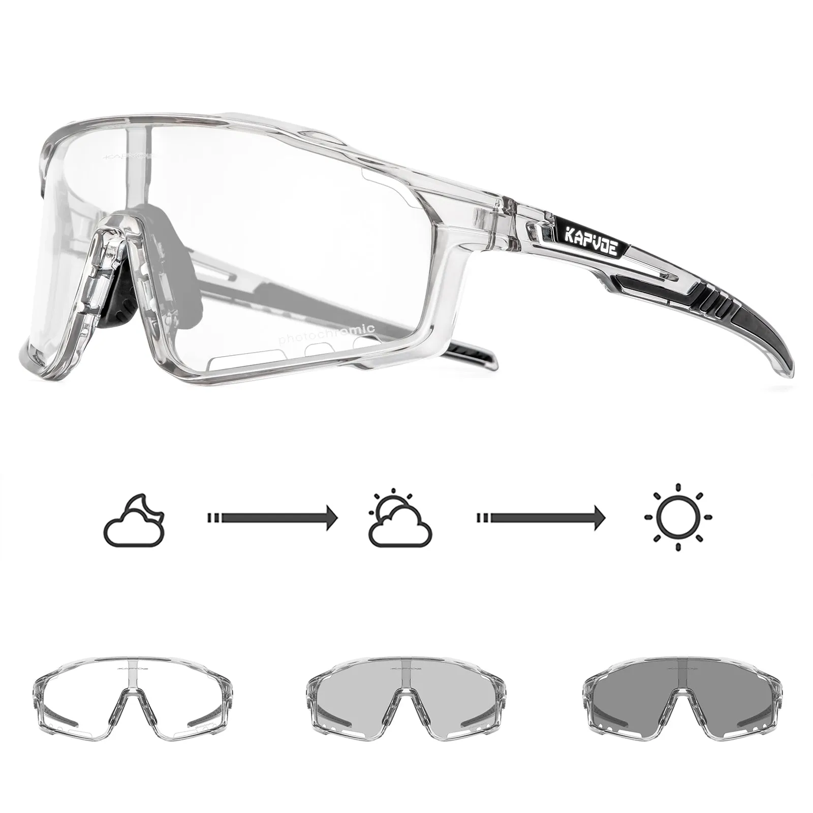 Premium Photochromic Cycling Sunglasses for Men & Women – UV400 Protection, Adjustable Lenses, Sports Eyewear for Running, MTB, Bike, Road Cycling & Driving