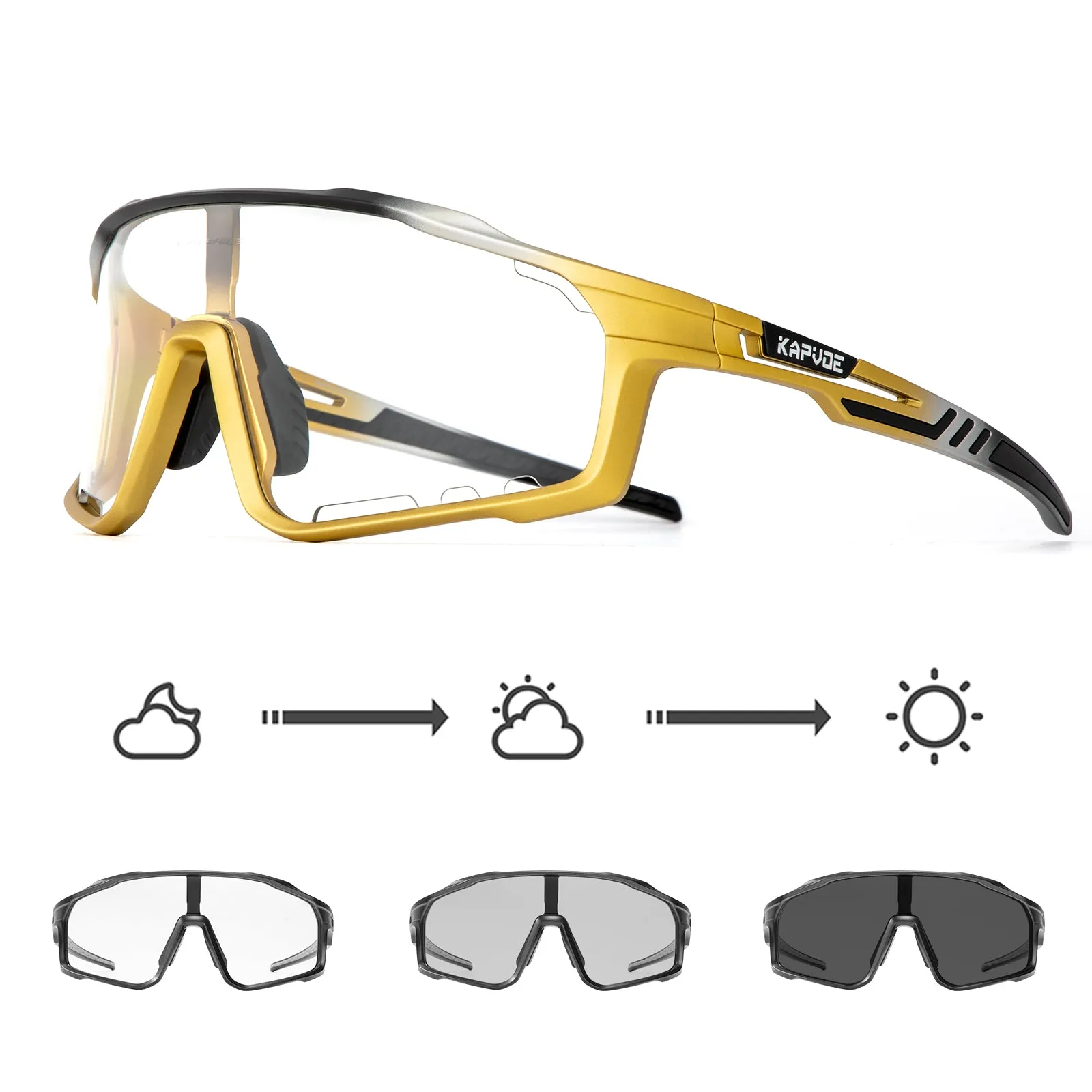 Premium Photochromic Cycling Sunglasses for Men & Women – UV400 Protection, Adjustable Lenses, Sports Eyewear for Running, MTB, Bike, Road Cycling & Driving
