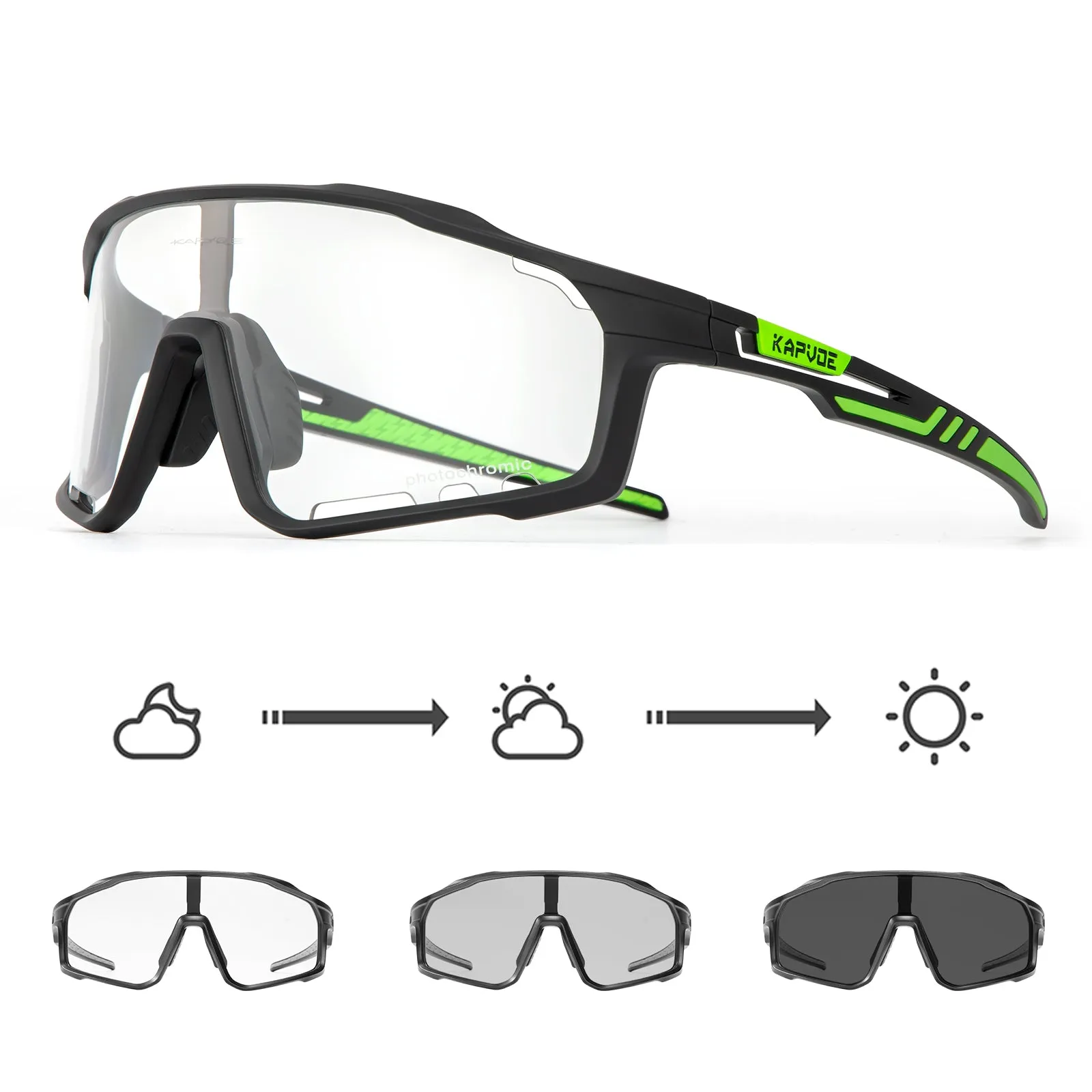 Premium Photochromic Cycling Sunglasses for Men & Women – UV400 Protection, Adjustable Lenses, Sports Eyewear for Running, MTB, Bike, Road Cycling & Driving