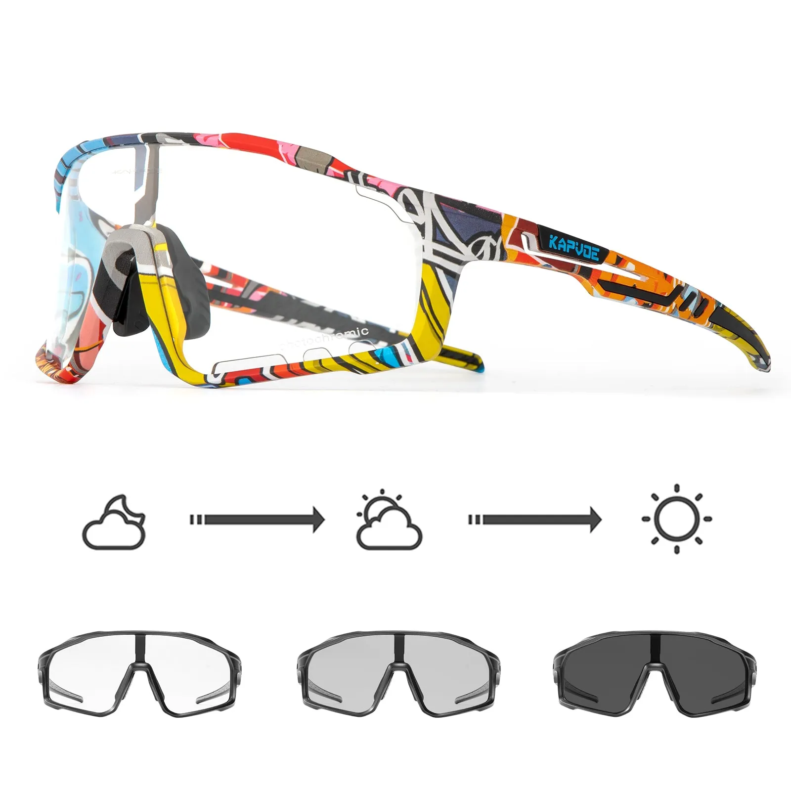 Premium Photochromic Cycling Sunglasses for Men & Women – UV400 Protection, Adjustable Lenses, Sports Eyewear for Running, MTB, Bike, Road Cycling & Driving